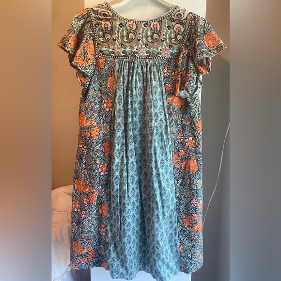 Anthropologie Floral Mini Swing Dress - Picture 6 of 8